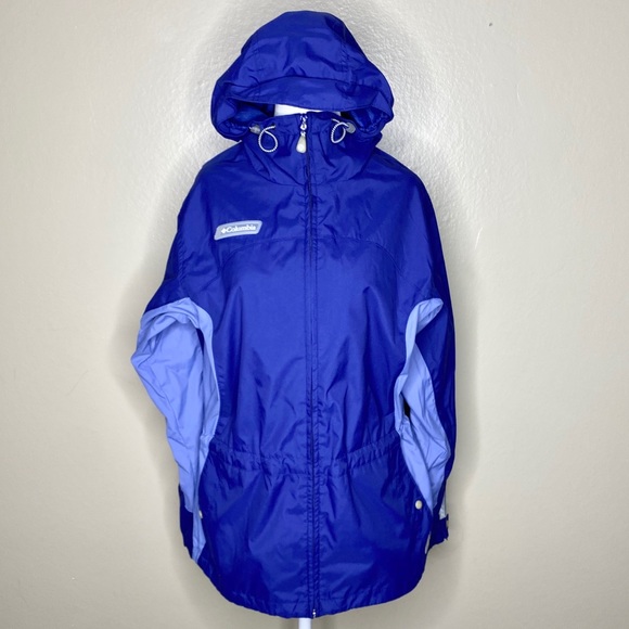 Columbia Jackets & Blazers - Columbia Blue Hooded Rain Jacket, Women’s Medium